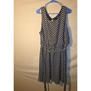 Paperdoll Polka Dot Belted Dress Womens Plus Size 3X Sleeveless Midi